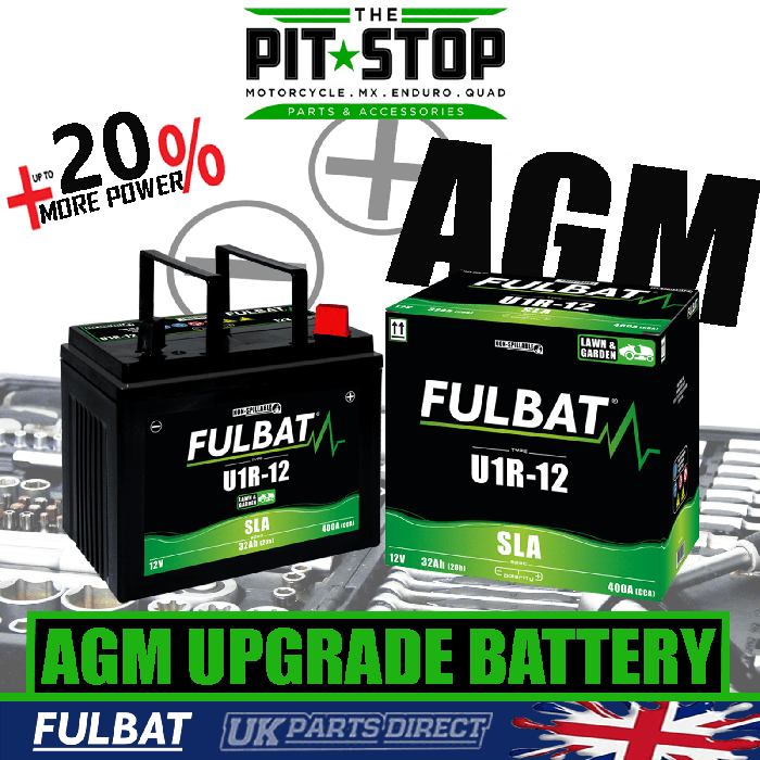 AGM 895 32Ah BATTERY UPGRADE FOR COUNTAX LAWN MOWER U1R 12V POSITIVE ON RIGHT